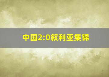 中国2:0叙利亚集锦