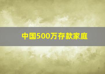 中国500万存款家庭