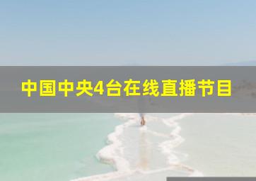 中国中央4台在线直播节目