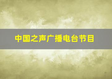 中国之声广播电台节目