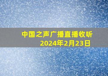 中国之声广播直播收听2024年2月23日