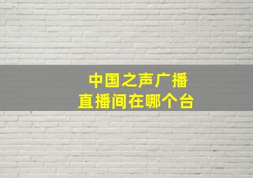 中国之声广播直播间在哪个台