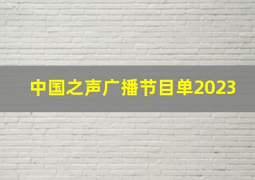 中国之声广播节目单2023