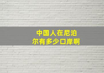 中国人在尼泊尔有多少口岸啊