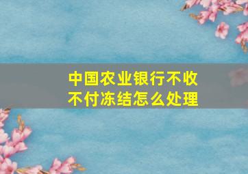 中国农业银行不收不付冻结怎么处理