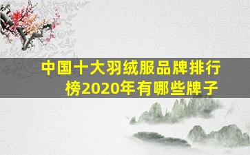 中国十大羽绒服品牌排行榜2020年有哪些牌子