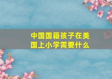 中国国籍孩子在美国上小学需要什么