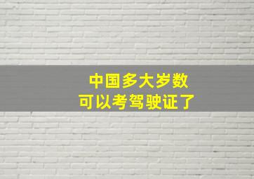 中国多大岁数可以考驾驶证了