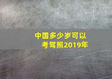 中国多少岁可以考驾照2019年