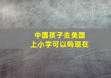 中国孩子去美国上小学可以吗现在