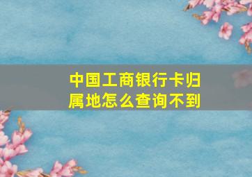 中国工商银行卡归属地怎么查询不到