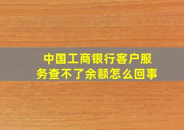 中国工商银行客户服务查不了余额怎么回事