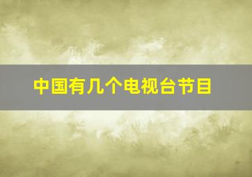 中国有几个电视台节目