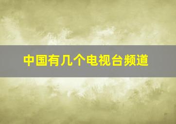 中国有几个电视台频道