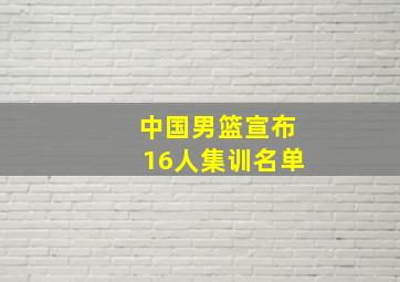 中国男篮宣布16人集训名单