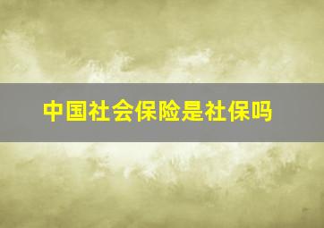 中国社会保险是社保吗