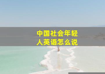 中国社会年轻人英语怎么说