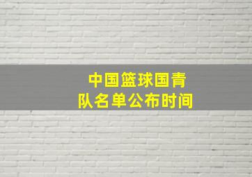 中国篮球国青队名单公布时间