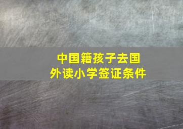 中国籍孩子去国外读小学签证条件