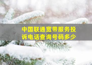 中国联通宽带服务投诉电话查询号码多少