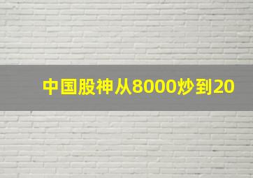 中国股神从8000炒到20