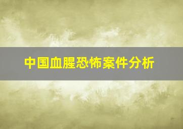 中国血腥恐怖案件分析