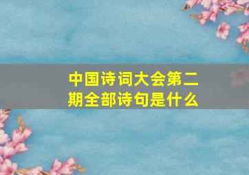 中国诗词大会第二期全部诗句是什么