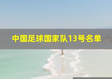 中国足球国家队13号名单