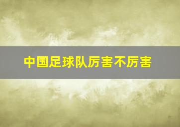 中国足球队厉害不厉害