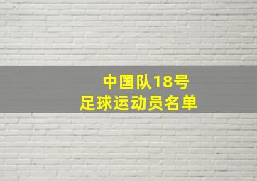 中国队18号足球运动员名单