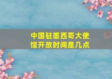 中国驻墨西哥大使馆开放时间是几点