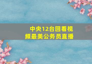 中央12台回看视频最美公务员直播