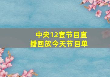 中央12套节目直播回放今天节目单