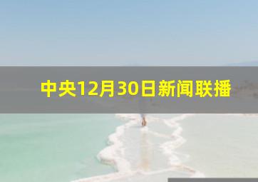 中央12月30日新闻联播