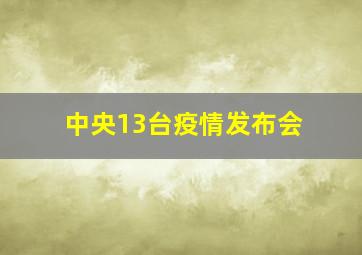 中央13台疫情发布会