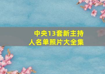 中央13套新主持人名单照片大全集