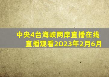 中央4台海峡两岸直播在线直播观看2O23年2月6月