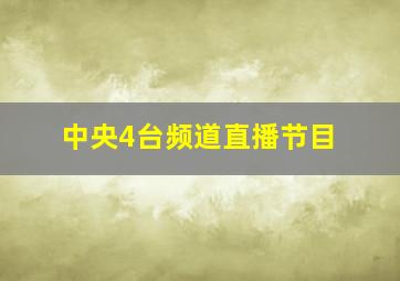 中央4台频道直播节目