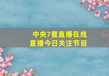 中央7套直播在线直播今日关注节目