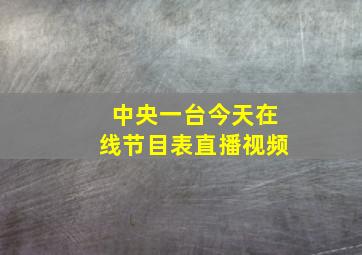 中央一台今天在线节目表直播视频