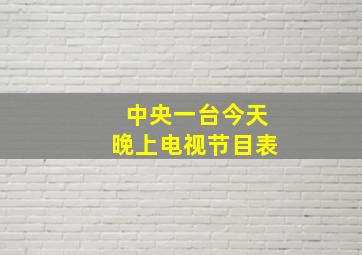 中央一台今天晚上电视节目表