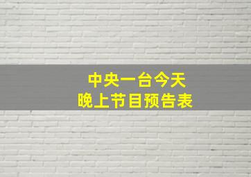 中央一台今天晚上节目预告表