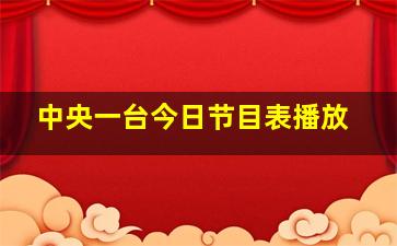 中央一台今日节目表播放