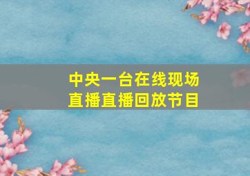 中央一台在线现场直播直播回放节目