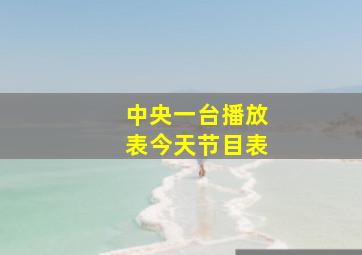 中央一台播放表今天节目表