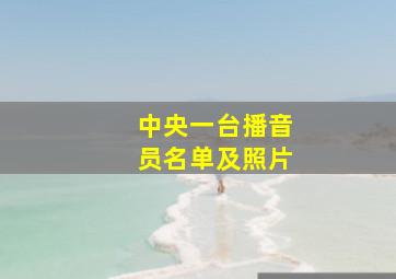 中央一台播音员名单及照片