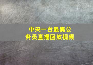 中央一台最美公务员直播回放视频