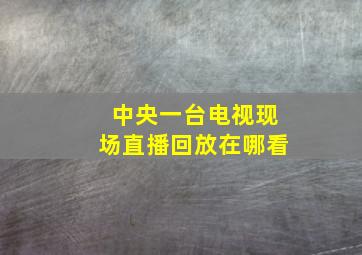 中央一台电视现场直播回放在哪看