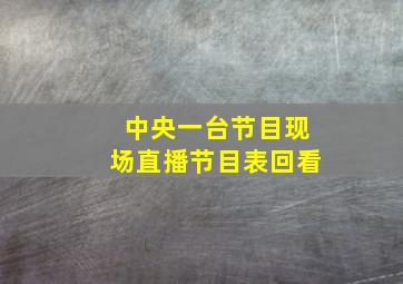 中央一台节目现场直播节目表回看