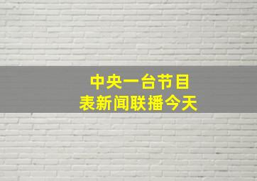 中央一台节目表新闻联播今天